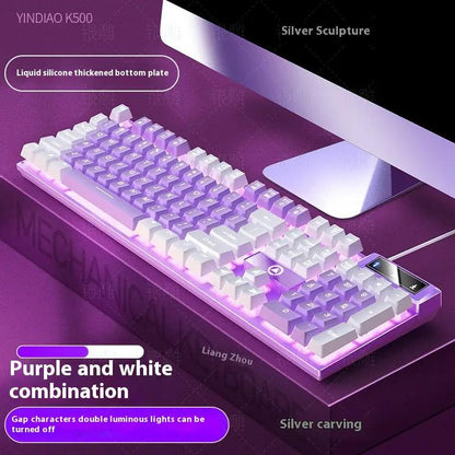 K500 Game Wired Color Matching Luminous Machinery Touch Desktop Computer Keyboard by Dropshipman
