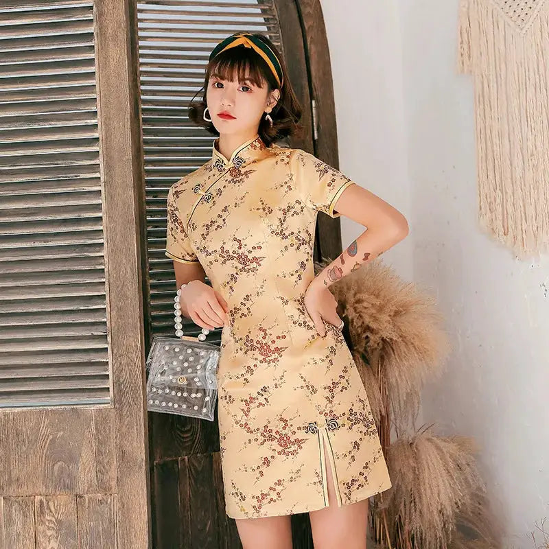 2026 New Cheongsam Short Daily Banquet Skirt New Spring and Summer Improved Chinese Style by All Mart Bristol Ltd