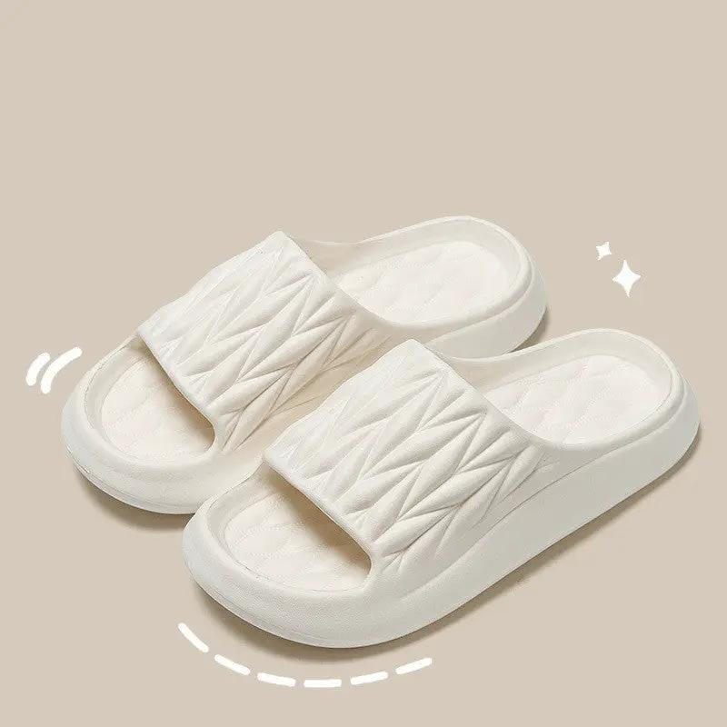 Leaf Texture Design Slippers For Women Men Summer Indoor Household Non-slip Anti-odor Bathing Slippers House Shoes Couple by Dropshipman