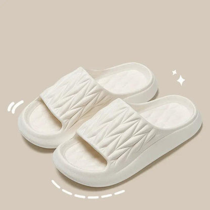 Leaf Texture Design Slippers For Women Men Summer Indoor Household Non-slip Anti-odor Bathing Slippers House Shoes Couple by Dropshipman