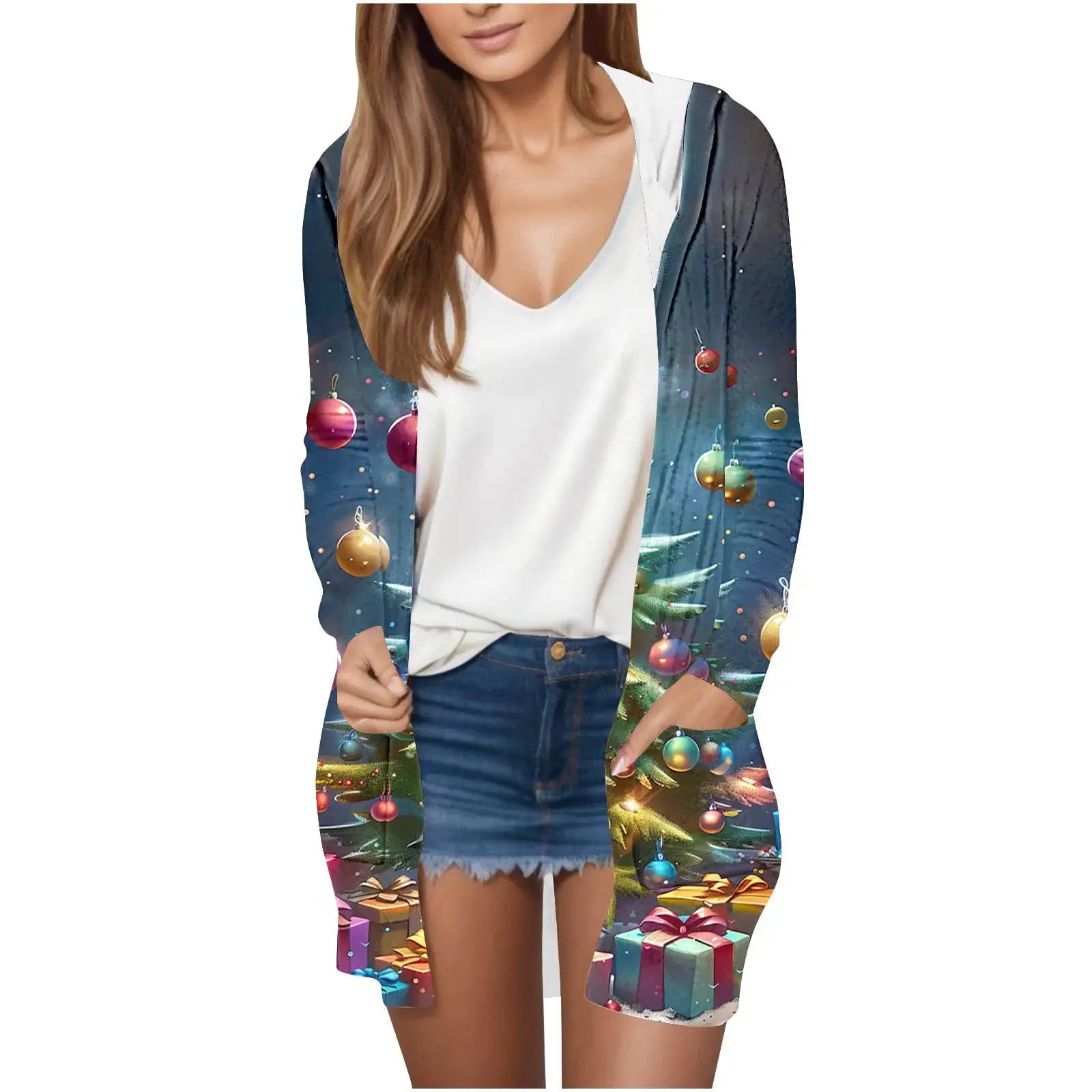 Manufacturer Cross-Border Women's Fashion New Loose Simple Pocket Hooded Cardigan Jacket by All Mart Bristol Ltd