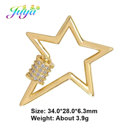 Juya 18K Gold Plated 26 Alphabet Letters Pendant Fasteners Bolt Carabiner Clasps For DIY Women Mesh Chains Name Jewelry Making by All Mart Bristol Ltd