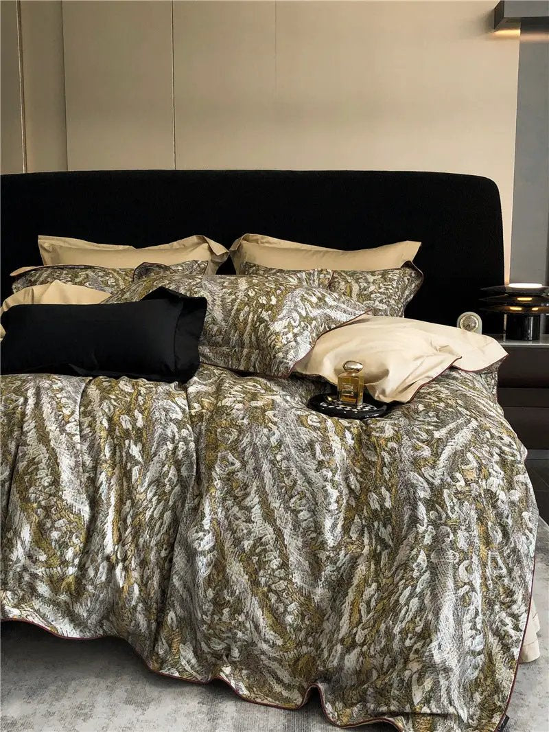 Long-staple Cotton Printed Four-piece Bedding Set Cotton Bedding by Dropshipman