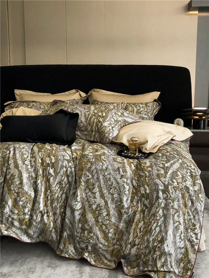 Long-staple Cotton Printed Four-piece Bedding Set Cotton Bedding by Dropshipman