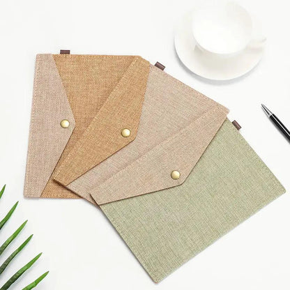 1PC A4/A5 Imitation Linen Big Capacity Document Bag Simple Canvas Felt File Bag Briefcase File Folders Office School Supplies by All Mart Bristol Ltd