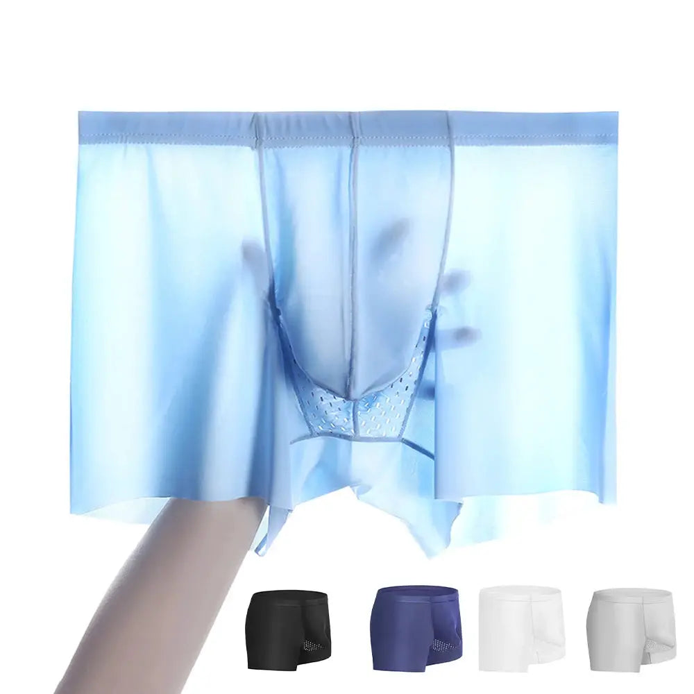 3PCS Men Boxer Shorts Mens Ice Silk Seamless Underwear Boxers Homme Ice Silk Boxershorts Breathable Mesh Panties Sexy Underpants by All Mart Bristol Ltd