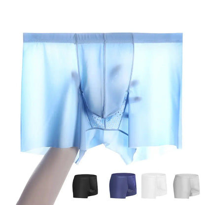 3PCS Men Boxer Shorts Mens Ice Silk Seamless Underwear Boxers Homme Ice Silk Boxershorts Breathable Mesh Panties Sexy Underpants by All Mart Bristol Ltd