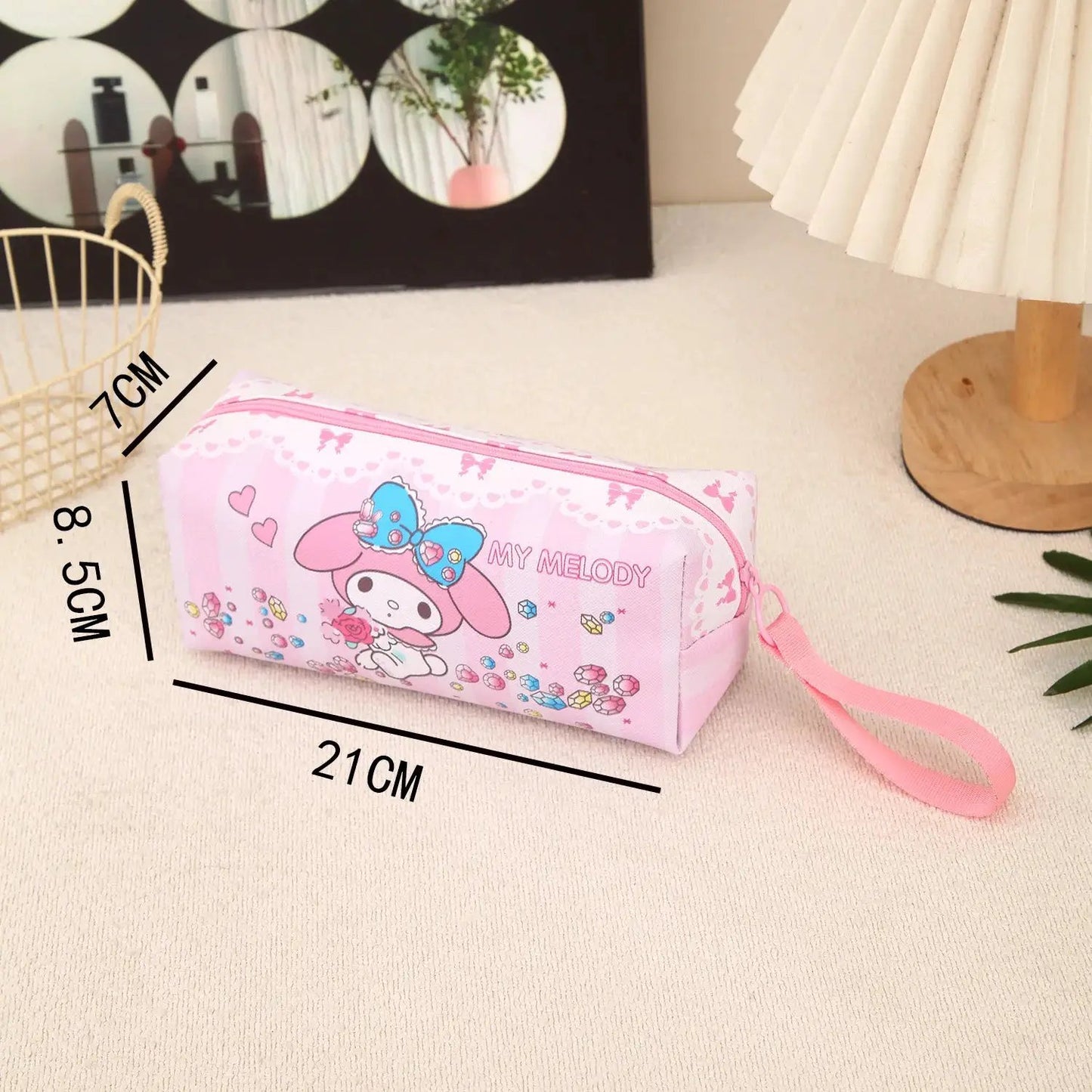 Pencil Case Cinnamoroll Hello Kitty Kuromi Melody Stationery Bag PU Waterproof Pencils Bag Student Pencil Stationery by All Mart Bristol Ltd