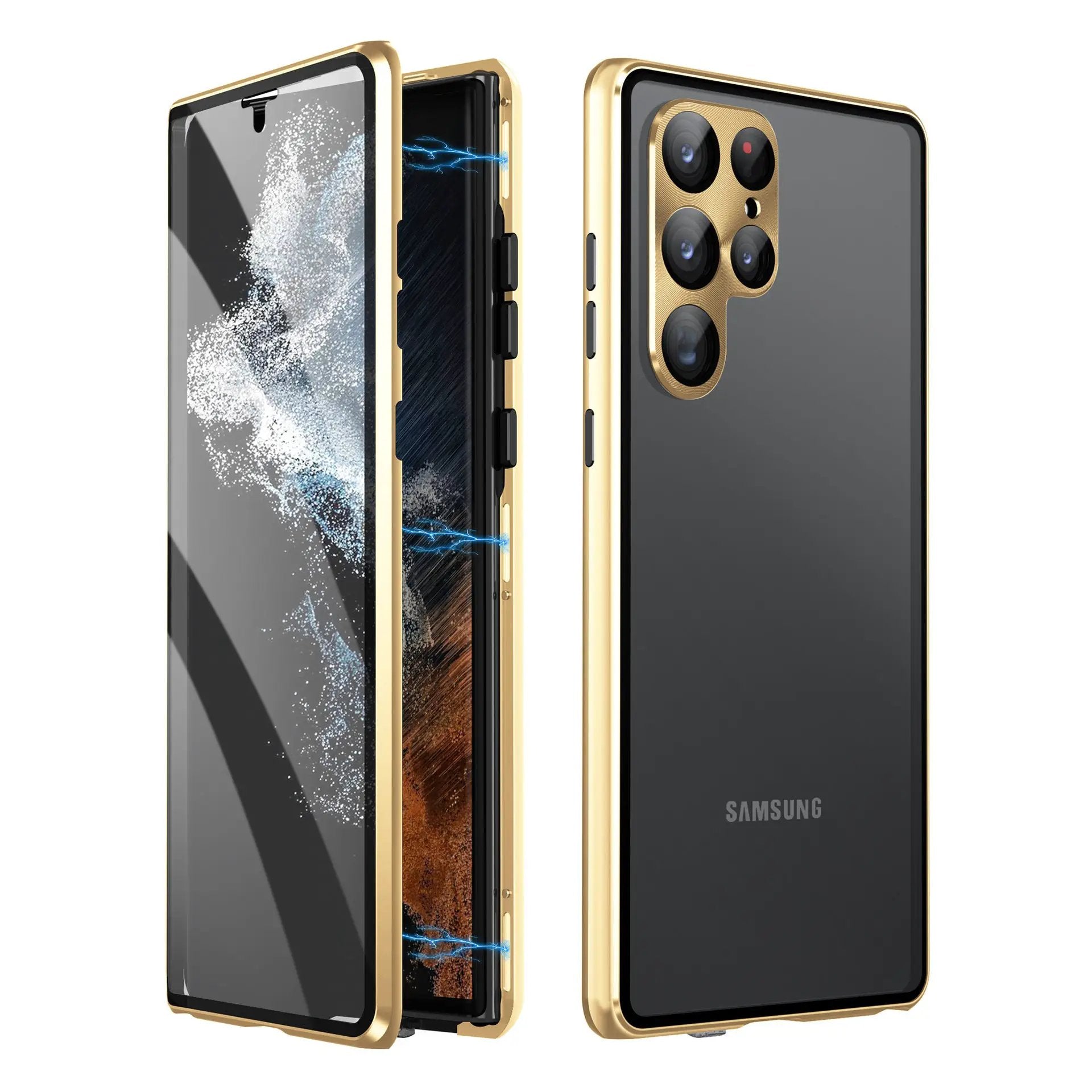Applicable To S24Ultra Peep-proof Magnetic Mirror Universal Magnetic King Phone Case by Dropshipman
