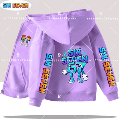Hot Six Seven Children's Zip Up Hoodies Funny 67 Brainrot Zipper Hoody Clothes Kid Girl Boy Baby Casual Fashion Tops Sweatshirts by All Mart Bristol Ltd
