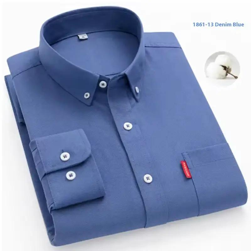 Pure Cotton Washed Oxford Woven Shirts Men by Dropshipman