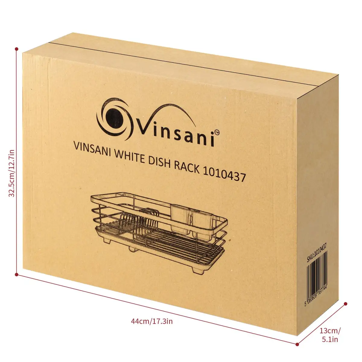 VINSANI WHITE DISH RACK 1010437 by Vinsani
