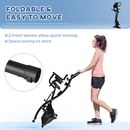 2-In-1 Upright Exercise Bike 8-Level Adjustable with Pulse Sensor Black HOMCOM by Unbranded