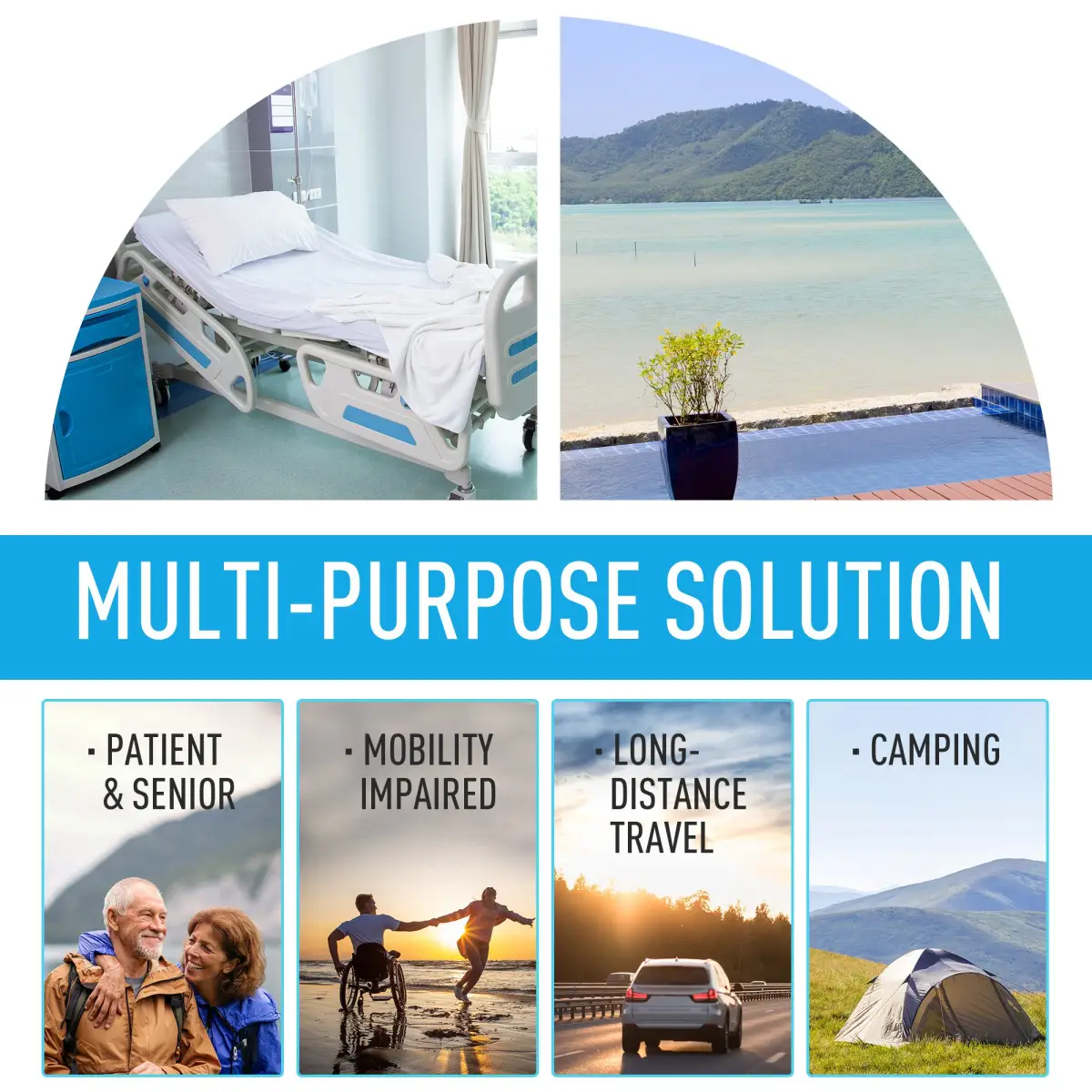 20L Camping Toilet Portable Travel WC Caravan Picnic Fishing Restroom Outsunny by Unbranded