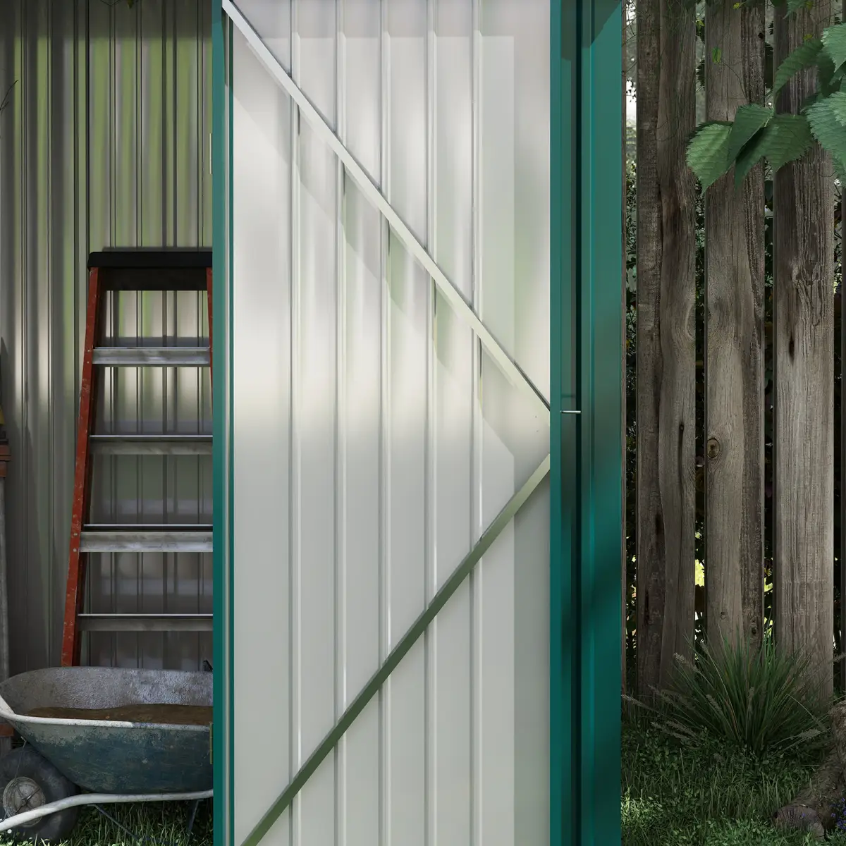 Outsunny Outdoor Storage Shed Steel Garden Shed w/ Lockable Door for Garden by Outsunny