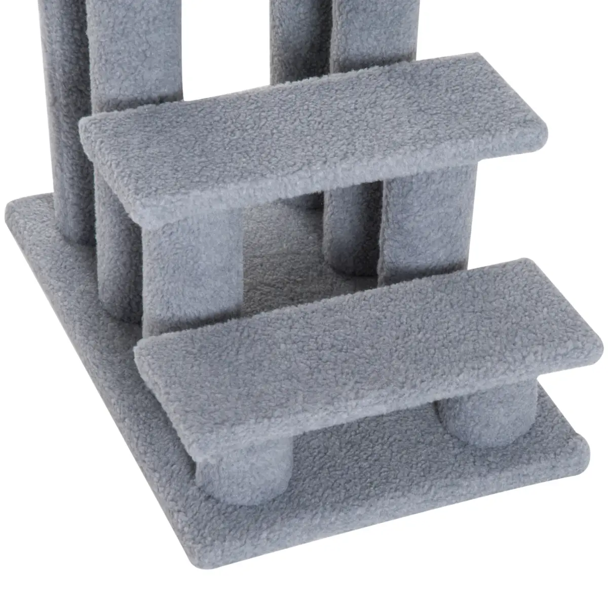 Pet Ramp Stairs 4 Steps Cat Tree Ladder Safety Steps Climbing Frame Grey by Pawhut