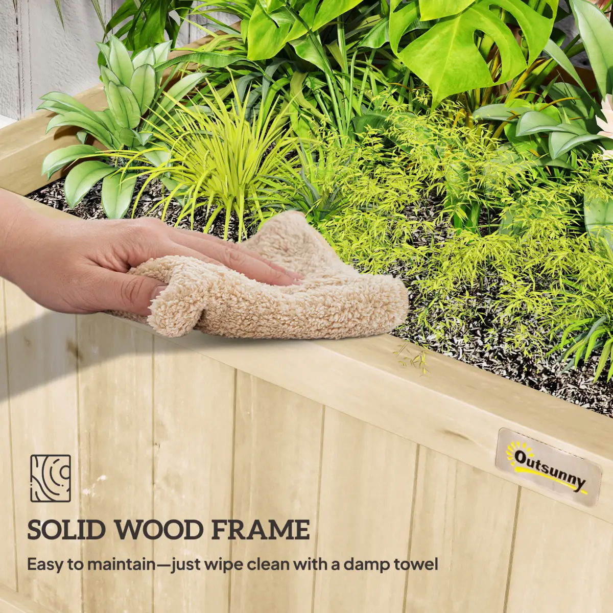 Outsunny Wood Planter with Trellis for Climbing Plants Vines Planter Box Natural by Outsunny