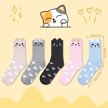 VINSANI CAT SOCKS 5pk 1010412 by Vinsani