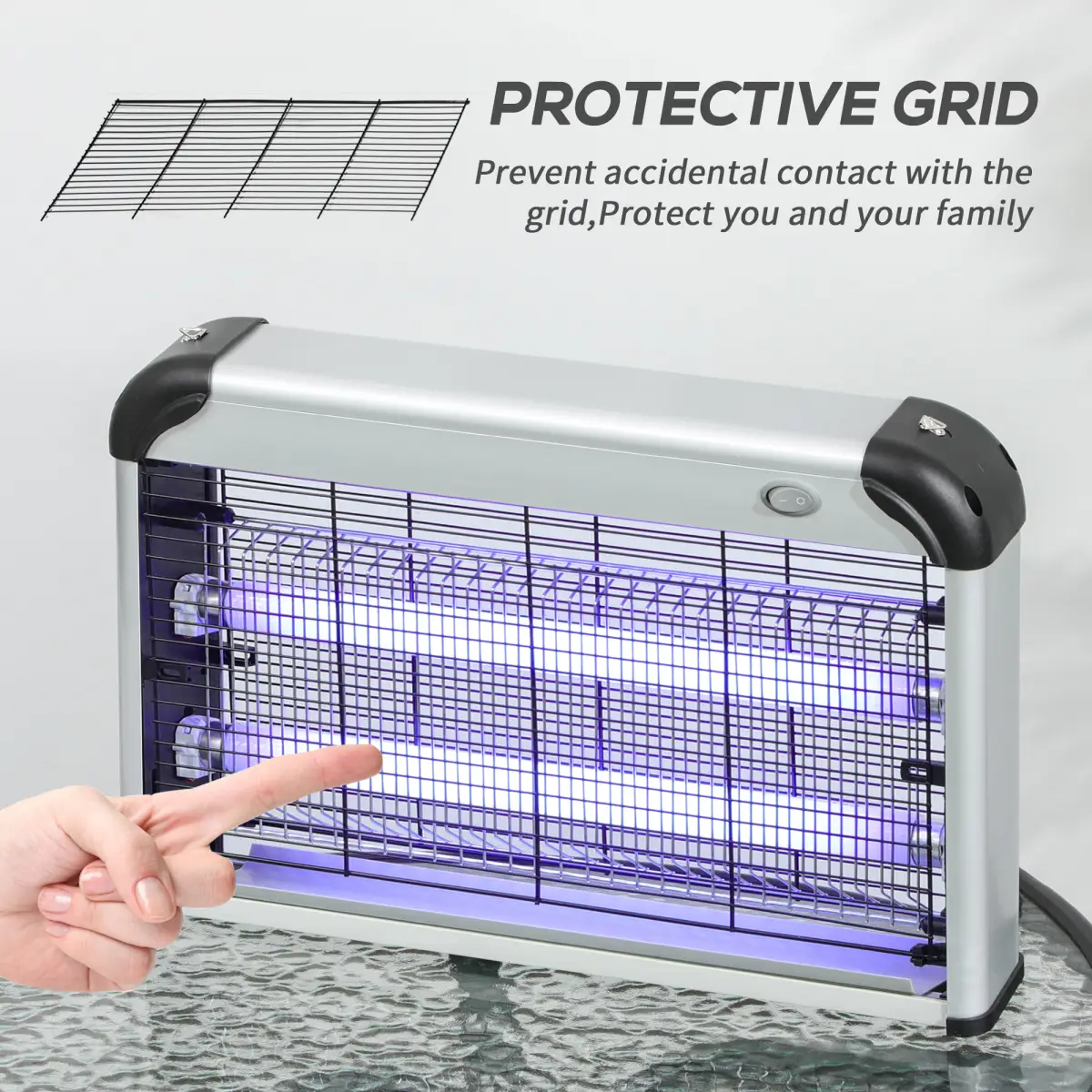 Outsunny 30W Mosquito Insect Killer Pest Bug Trap Lamp UV Fly Zapper Silver by Outsunny