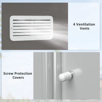 9 x 6FT Foundation Ventilation Steel Outdoor Garden Shed Grey by Outsunny