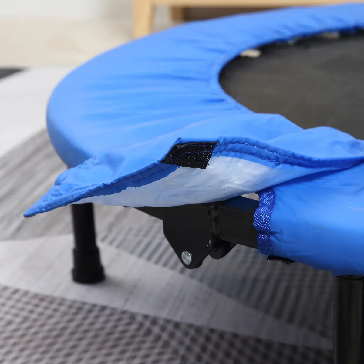 Foldable Mini Fitness Trampoline Exercise Rebounder Jumper, Blue HOMCOM by Unbranded