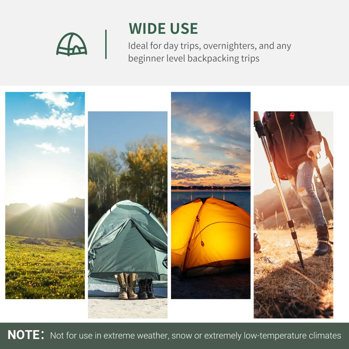 Outsunny Camping Tent for 2 Person Dome Tent w/ Storage Pocket Dark Green by Outsunny