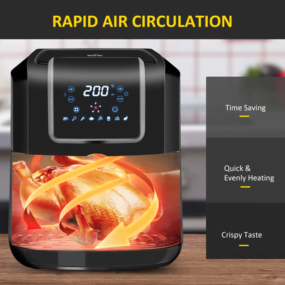Air Fryer 1700W 6.5L with Digital Display Timer for Low Fat Cooking HOMCOM by Unbranded