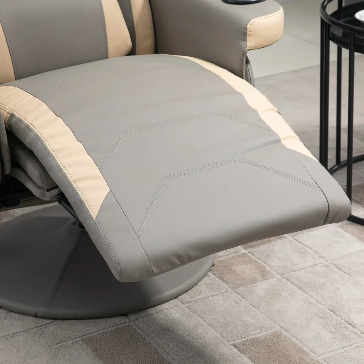 Manual Recliner Armchair PU Sofa Chair w/ Adjustable Leg Rest & 135� Reclining by HOMCOM