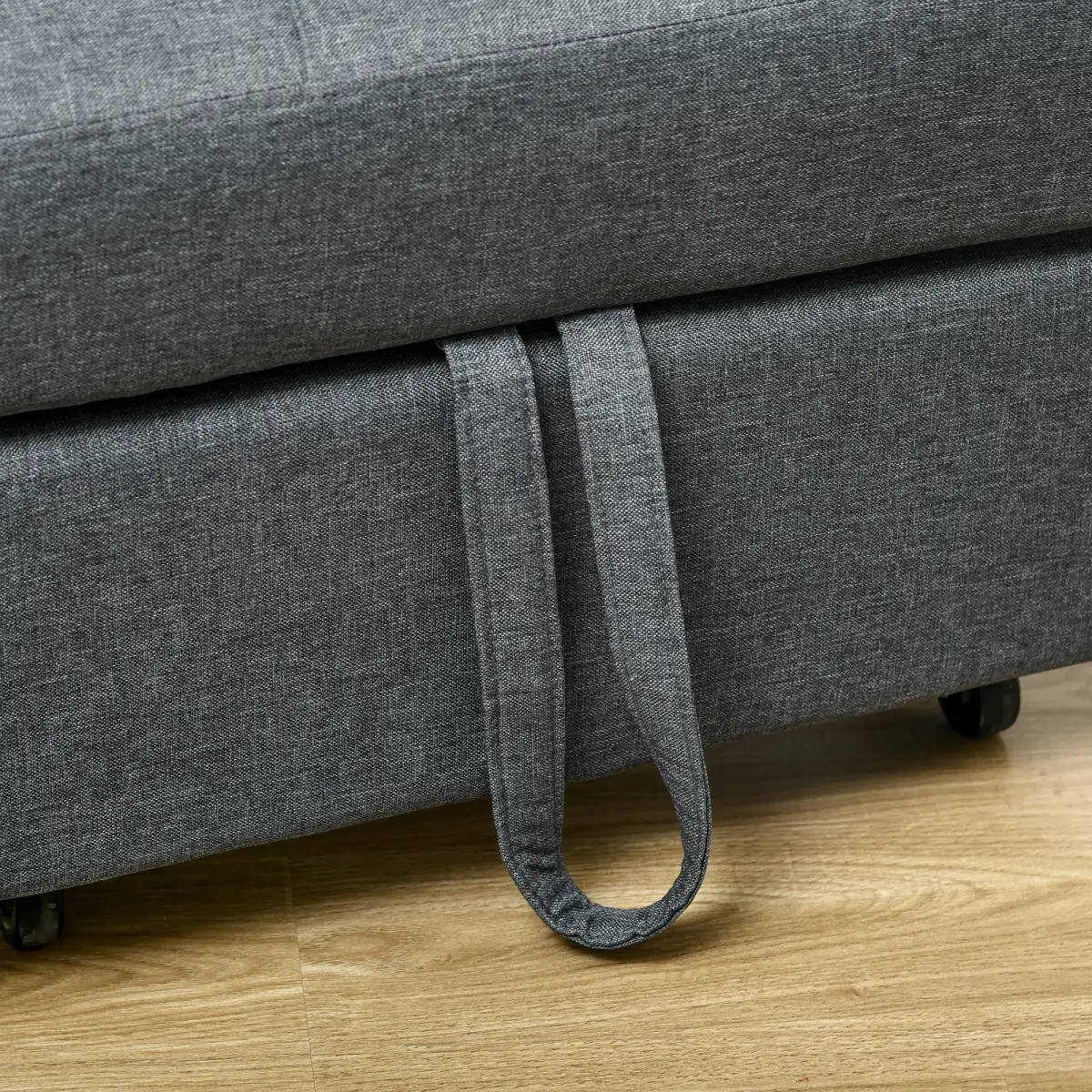 HOMCOM Folding Sofa Bed Adjustable Single Sleeper w/ Pillow Side Pocket, Grey by HOMCOM