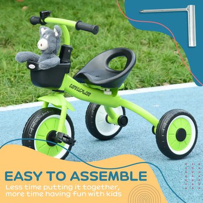 AIYAPLAY Trike with Adjustable Seat Basket Kids Tricycle for 2-5 Years Old Green by AIYAPLAY