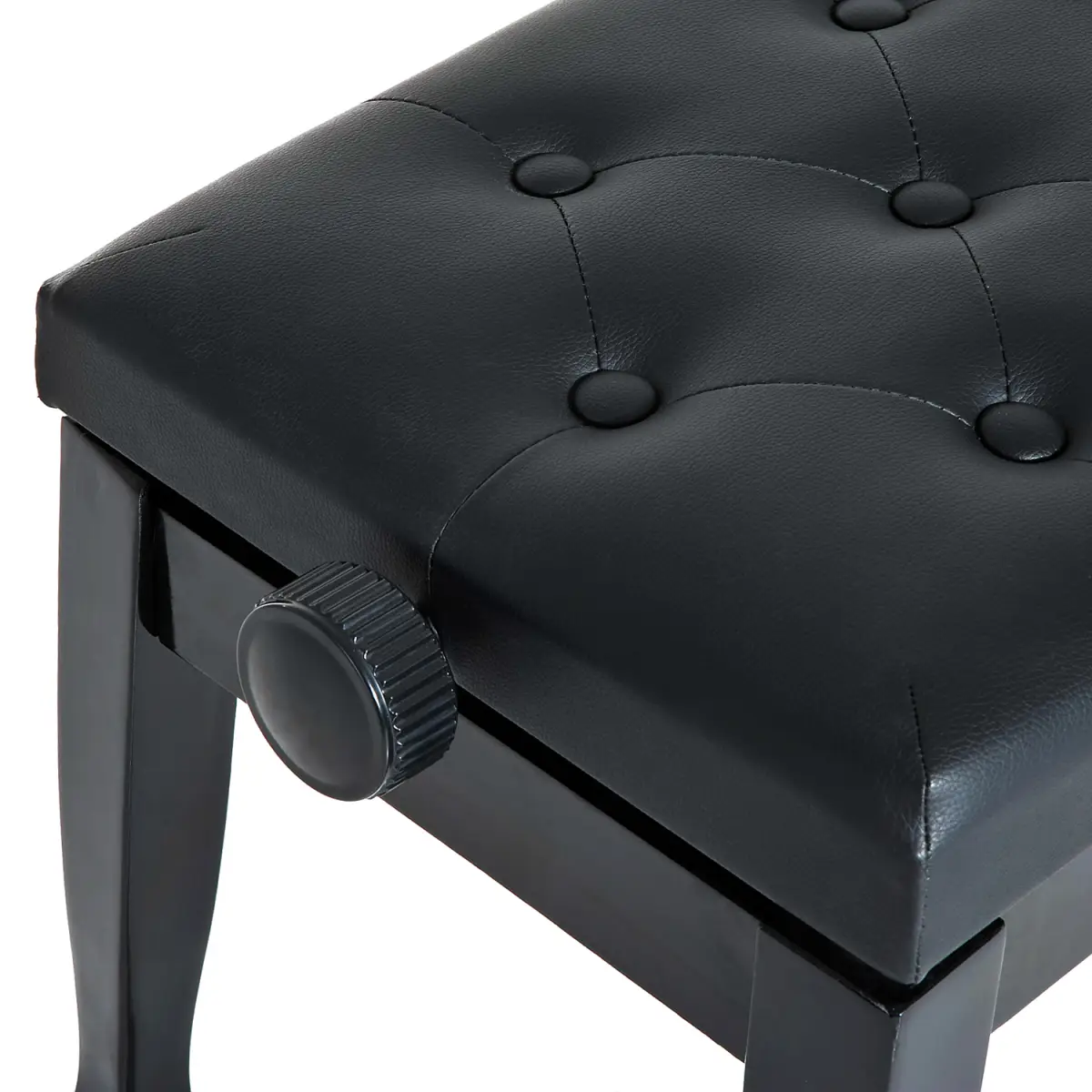 Classic Digital Keyboard Piano Bench Padded Seat Stool Solid Wooden by HOMCOM