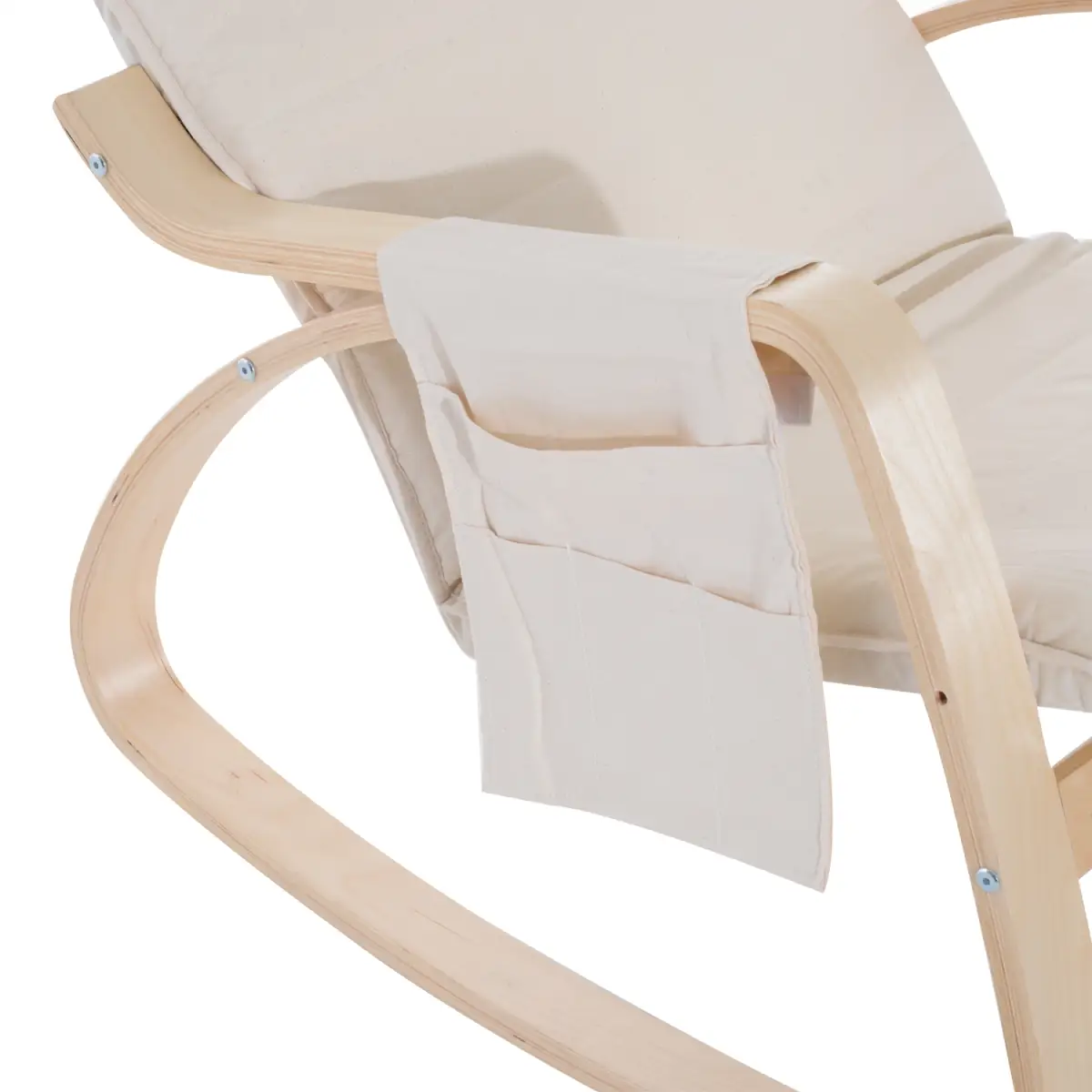 Rocking Chair Recliner Armchair with Adjustable Footrest, Cream White by HOMCOM