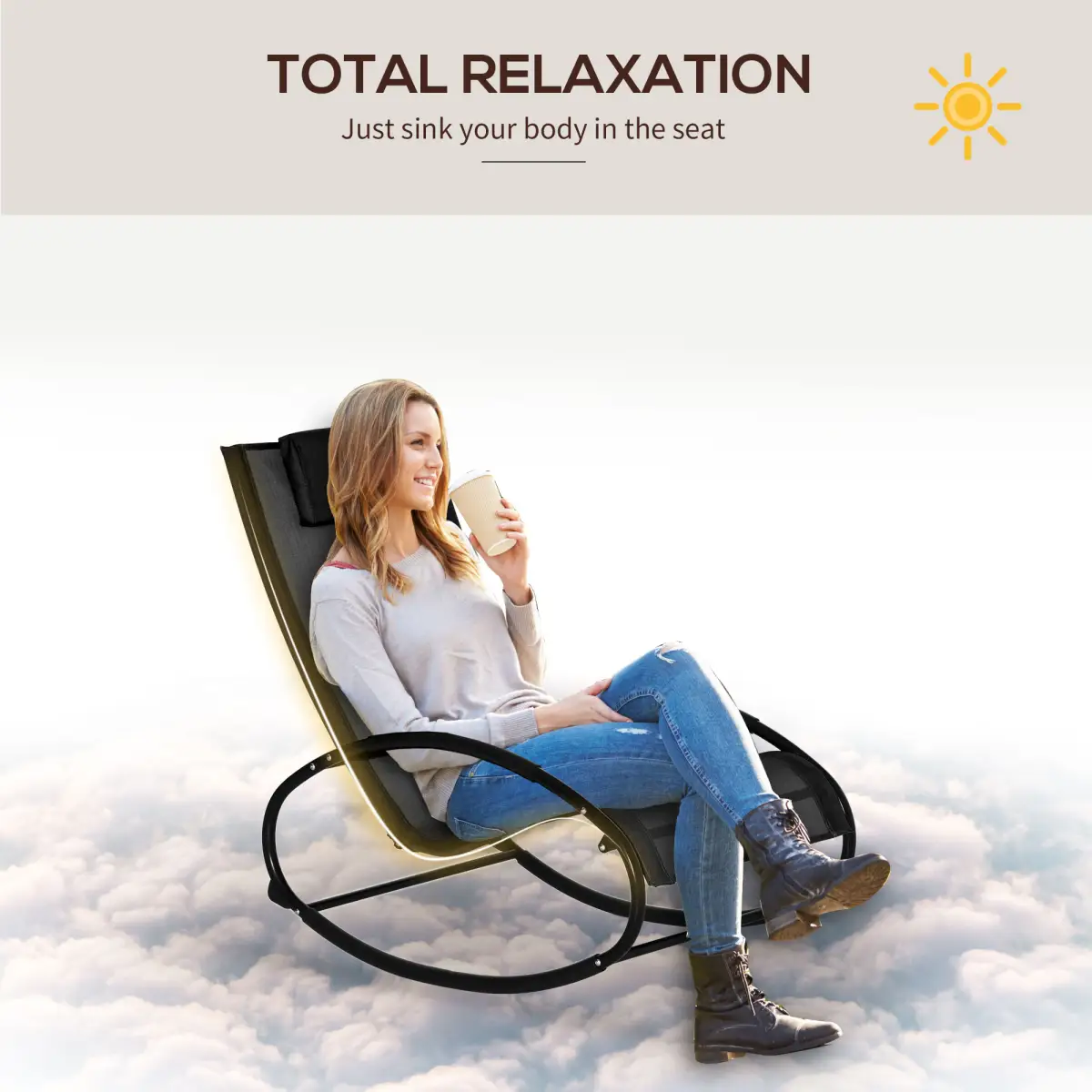 Outsunny Orbital Zero Gravity Rocking Chair, 88H cm by Outsunny
