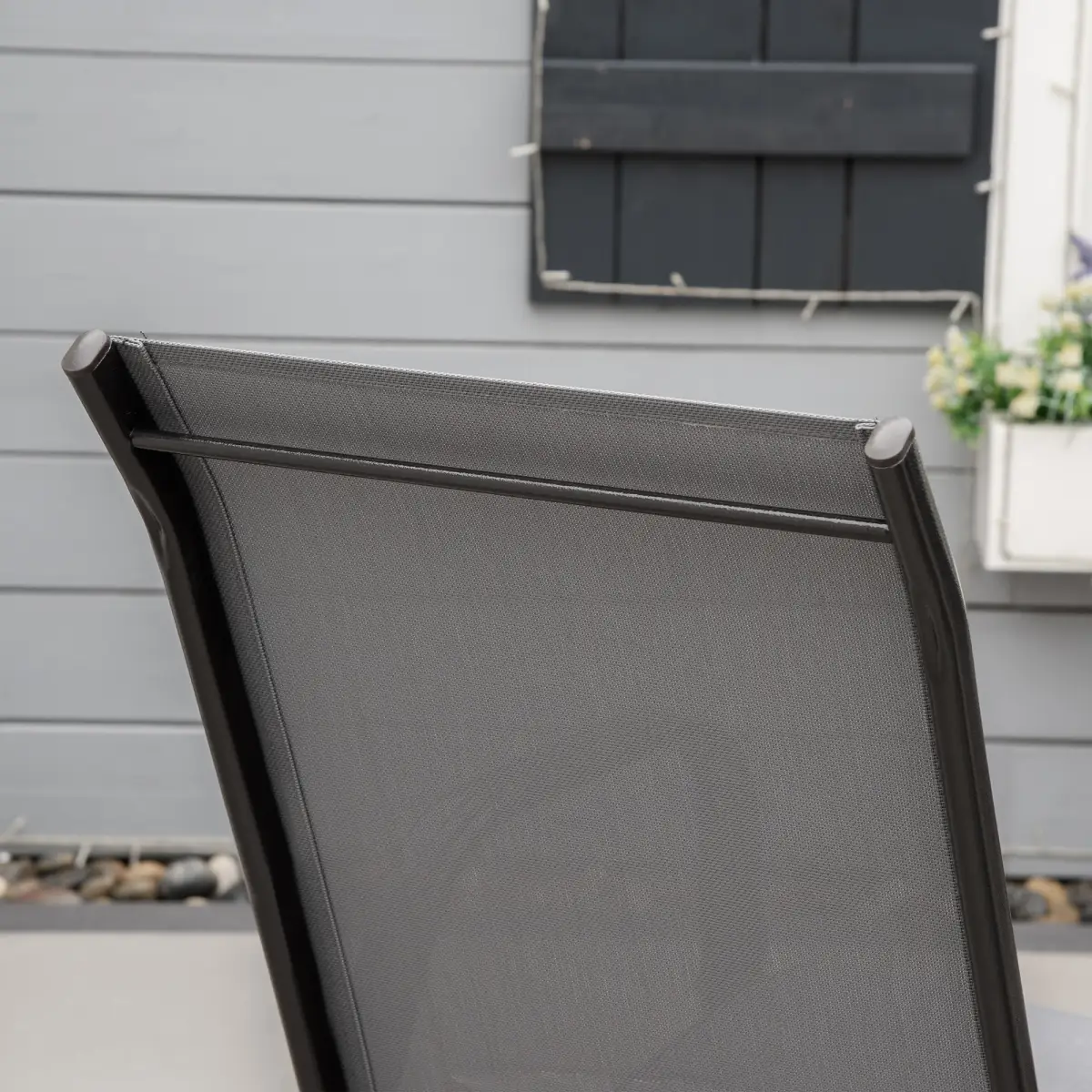 Set of 4 Garden Dining Chair Set Outdoor w/ High Back Armrest Grey Outsunny by Unbranded