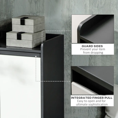 Modern Shoe Cupboard for Hallway with Open Compartment and Adjustable Shelves by Unbranded