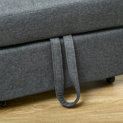 HOMCOM Folding Sofa Bed Adjustable Single Sleeper w/ Pillow Side Pocket, Grey by HOMCOM
