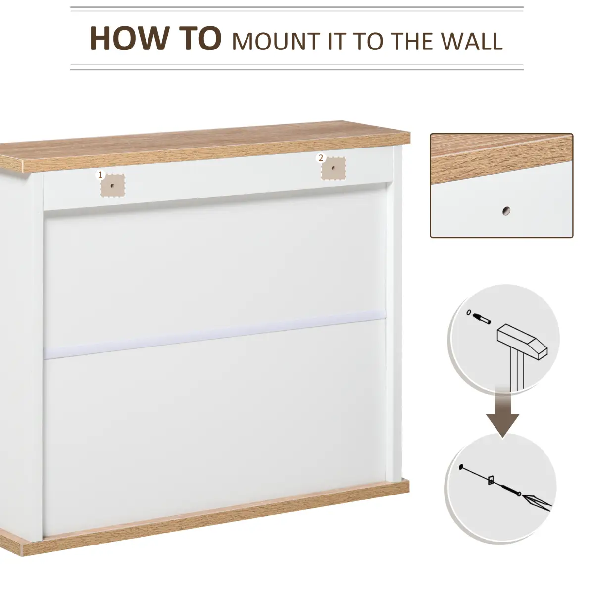 kleankin Bathroom Mirror Cabinet Wall Mounted Storage Cupboard W/ Double Door by Unbranded