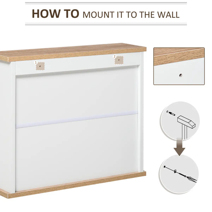 kleankin Bathroom Mirror Cabinet Wall Mounted Storage Cupboard W/ Double Door by Unbranded