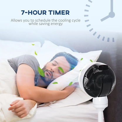 Air Circulator Fan 3 Speed 3 Mode, Oscillation Tilt, Height Adjust Black/White by HOMCOM