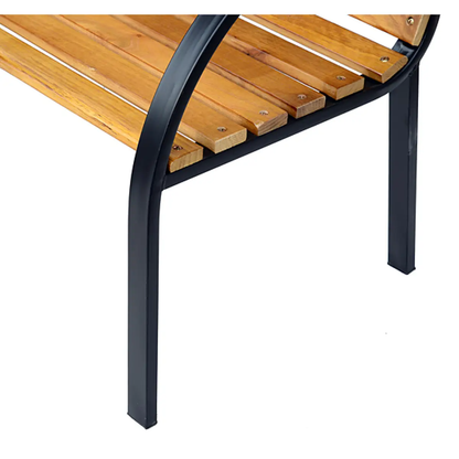 Garden Bench, 122Lx60Wx80H cm-Steel/Wood by Outsunny