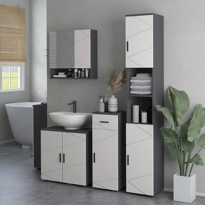 kleankin Tall Bathroom Storage Cabinet, Slim Bathroom Cabinet with Soft Close by kleankin