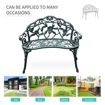 Cast Aluminum Garden Bench Patio Chair by Outsunny