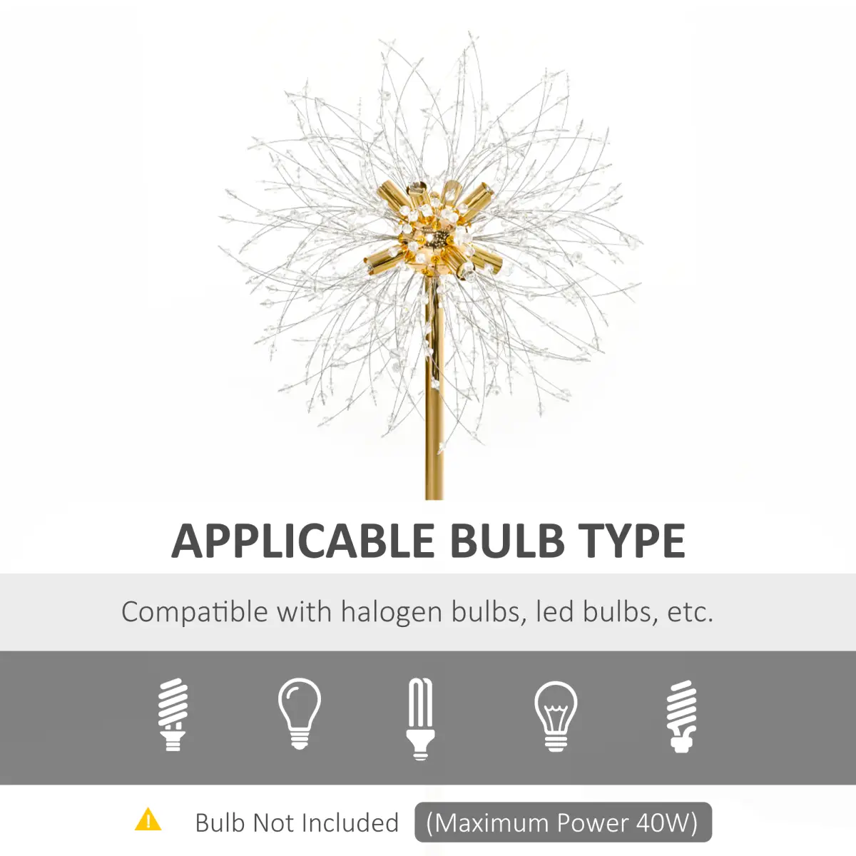 HOMCOM Modern Floor Lamp with Dandelion-like Lampshade for Bedroom by HOMCOM