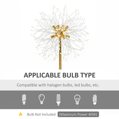 HOMCOM Modern Floor Lamp with Dandelion-like Lampshade for Bedroom by HOMCOM