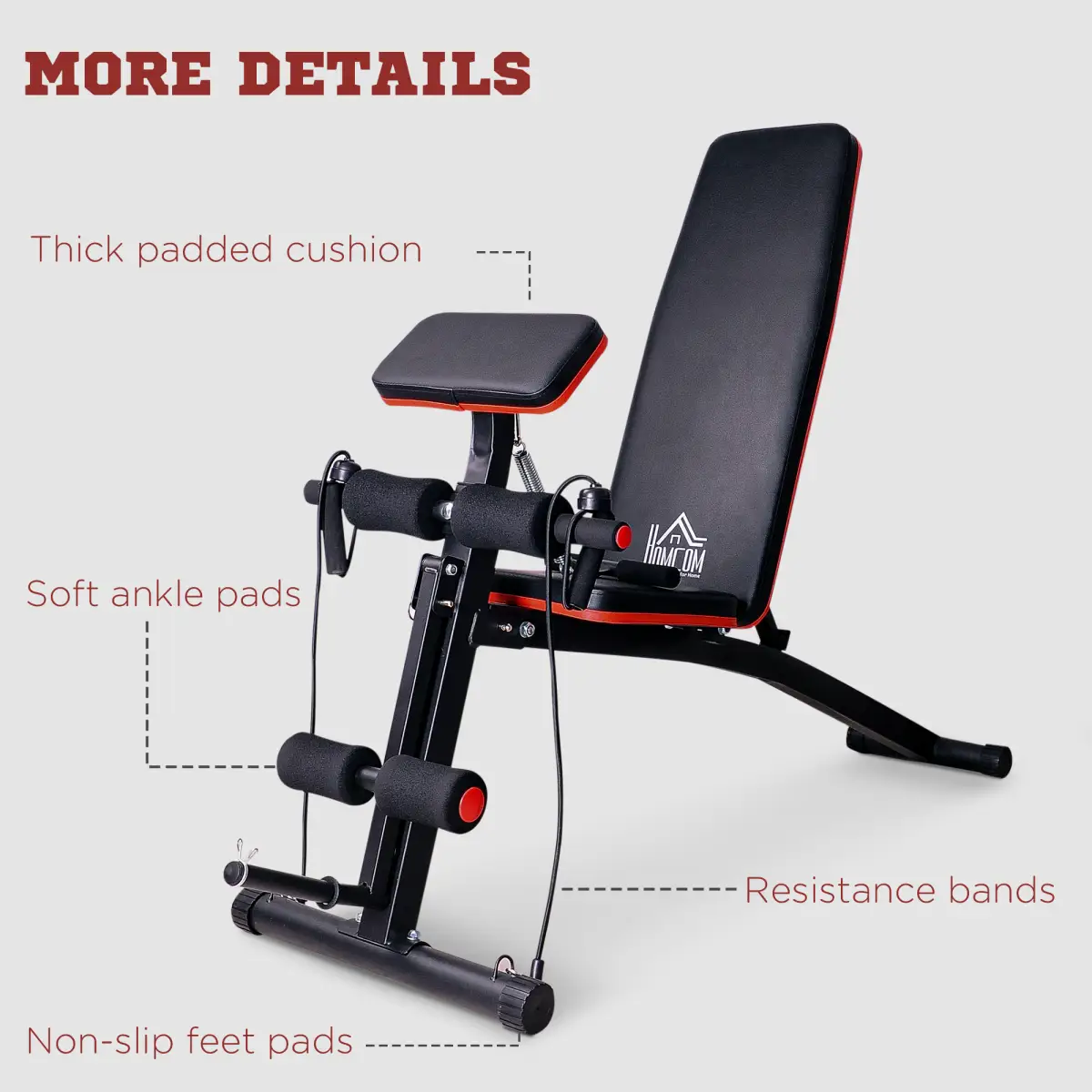 Foldable Dumbbell Bench Weight Training 7 Incline Adjustable Workout by HOMCOM