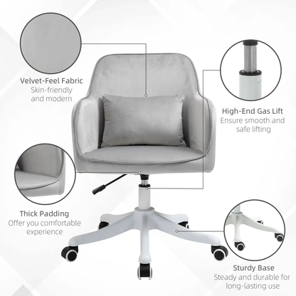 Office Chair with Rechargeable Electric Vibration Massage Lumbar Pillow, Wheels by Vinsetto