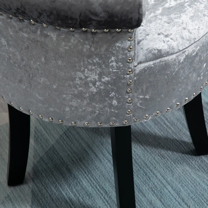 Dressing Table Stool Vanity Seat w/ Rubber Wood Legs Bedroom - Grey by HOMCOM