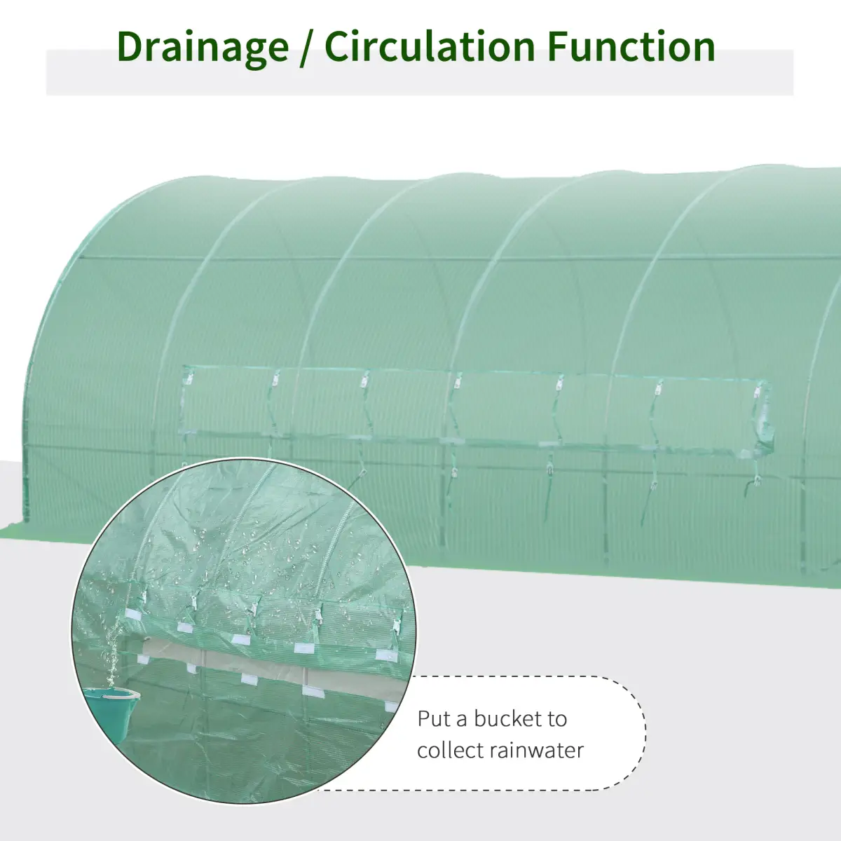 6 x 3M Reinforced Walk-in Polytunnel Garden Greenhouse Steel Frame by Outsunny