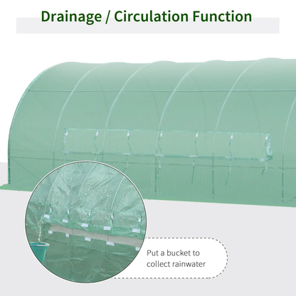 6 x 3M Reinforced Walk-in Polytunnel Garden Greenhouse Steel Frame by Outsunny
