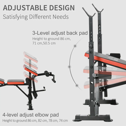 Multi-Function Adjustable Weight Training Bench Gym Fitness Lifting HOMCOM by Unbranded
